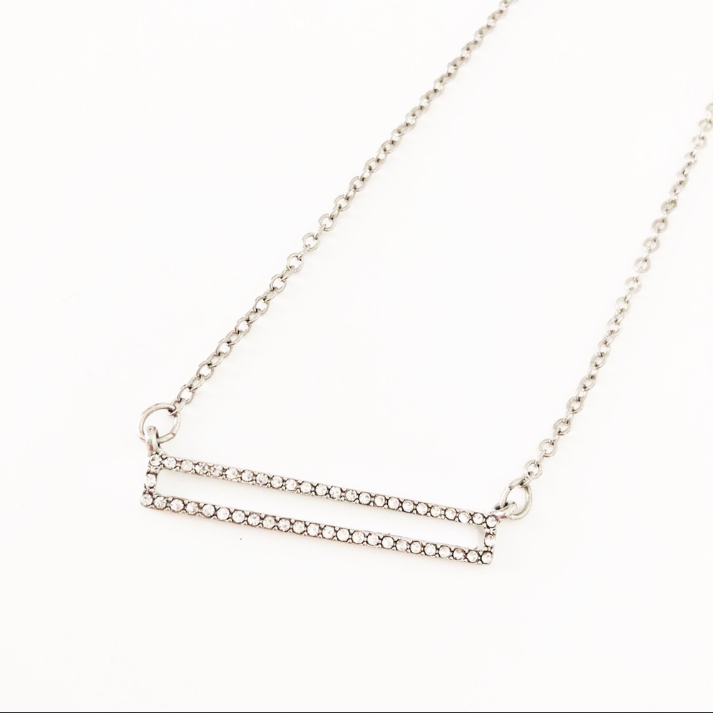 Express silver pavè bar bib necklace - Picture 6 of 6